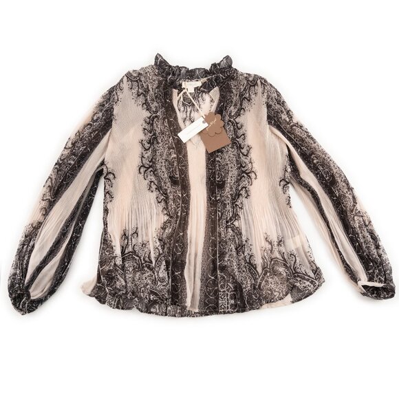 NEW ANTHROPOLOGIE Forever That Girl sheer pleated blouse size S - Picture 2 of 13